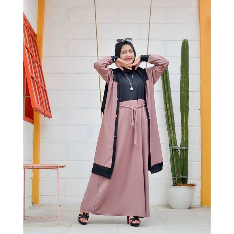 COD Dress laila outer lepas pasang ity crepe exclusive