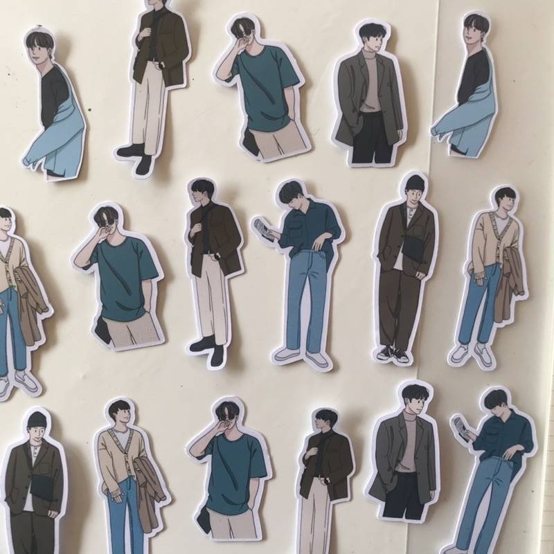 

Sticker korean OOTD edisi pria/ bullet journal sticker/ journal sticker