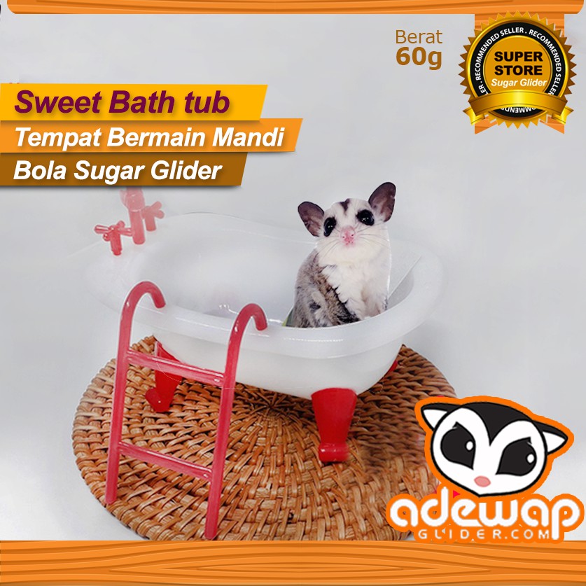 ADEWAP GLIDER Sweet Bathtub Tempat Mandi Hamster Sugar Glider