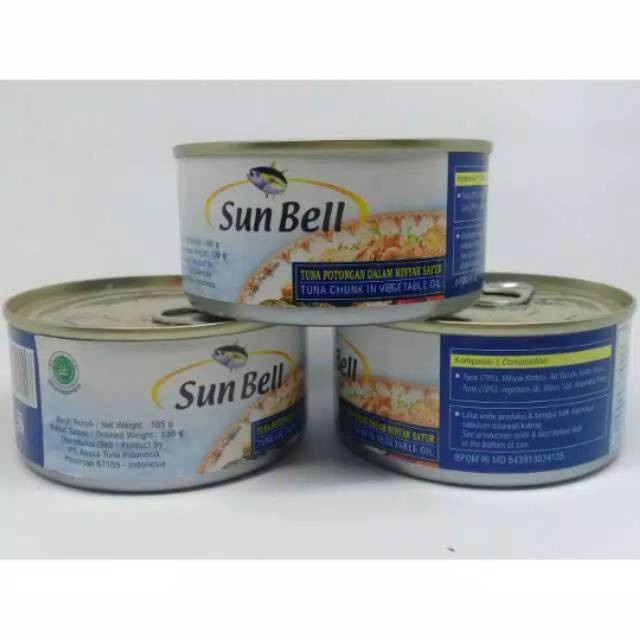 

ds20112s Sunbell Tuna Chunk In Vegetable Oil 185 G Sun Bell Tuna Kaleng Xa20X1