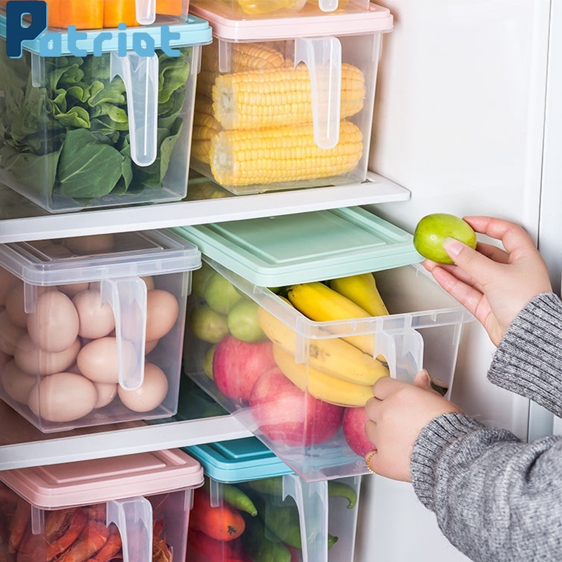 Refrigerator Fresh Food Container / Kitchen Transparent Plastic Dumplings Vegetable Egg Storage Box With Lid For Kitchen