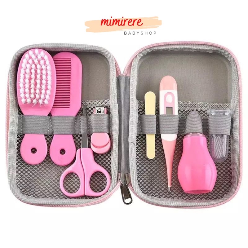 Baby Manicure Set 8in1 ｜ Perlengkapan perawatan Bayi Termometer Gunting Kuku Sisir isi 8