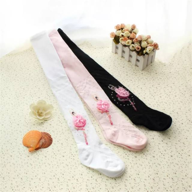 Ballerina stocking anak import putih pink hitam legging balet