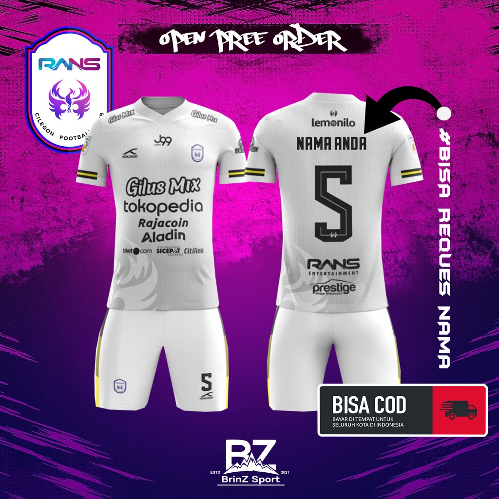 KAOS BAJU JERSEY RANS CILEGON FC 2022 HOME TERBARU JERSEY SETELAN RANS CILEGON FC 2022 FREEE NAMA & 