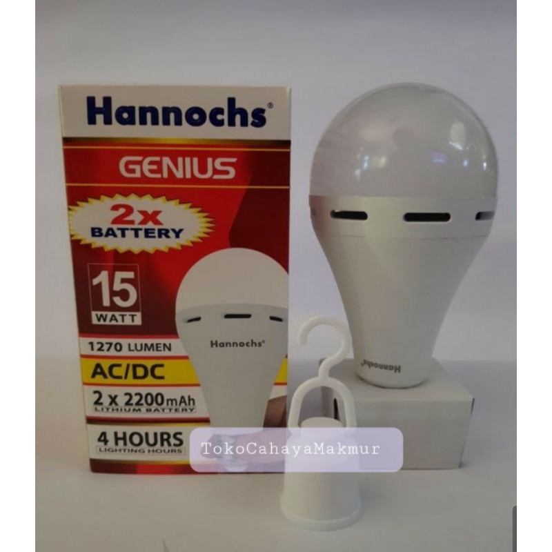 Lampu Emergency LED AC/DC Genius 15w 15watt Hannochs