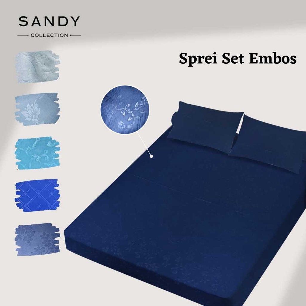 Sprei Set Polos Embos Sandy Collection Banyak Warna Semua Ukuran 120 160 180 Tinggi 20cm