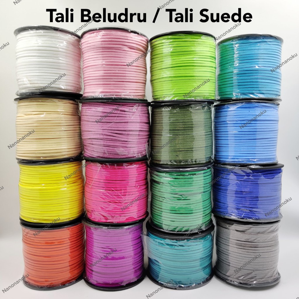 [5 meter] Tali Beludru / Suede 3 mm Bahan Gelang Kalung Hampers