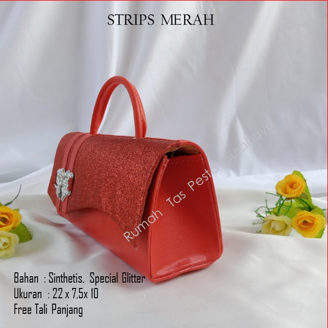 Tas Souvenir,Tas Home Made ,Tas Pesta,STRIPS MERAH