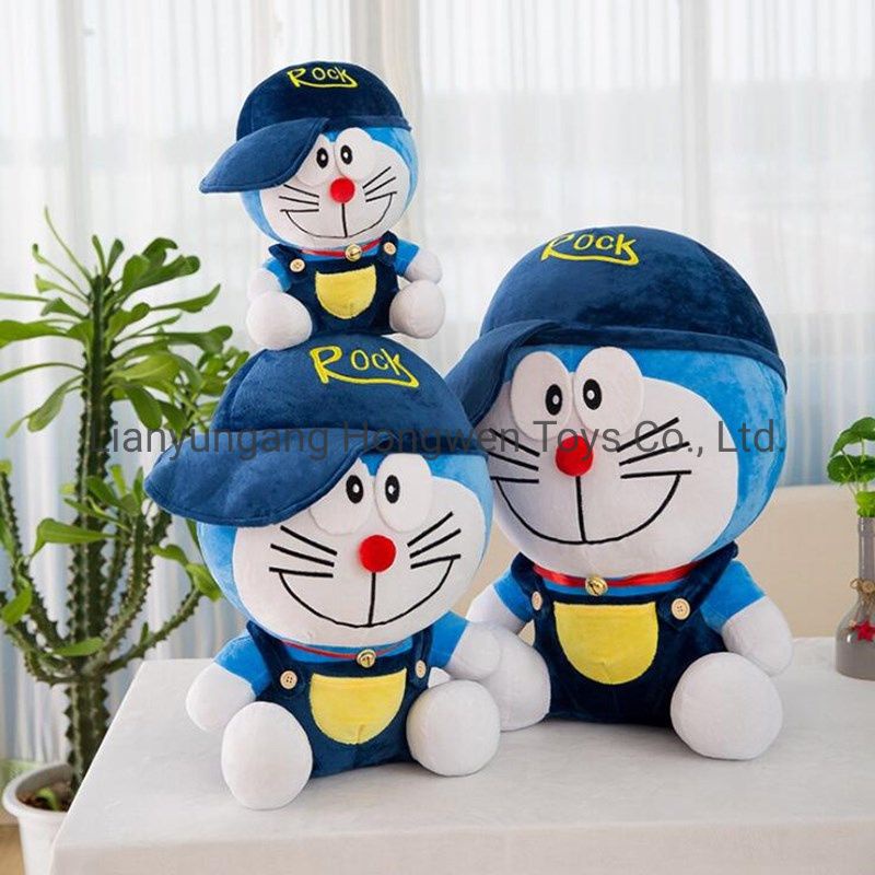 Boneka Doraemon Terbaru Pake Topi Lucu Murah Ukuran 35Cm Bahan Yelvo Halus Dan Lembut