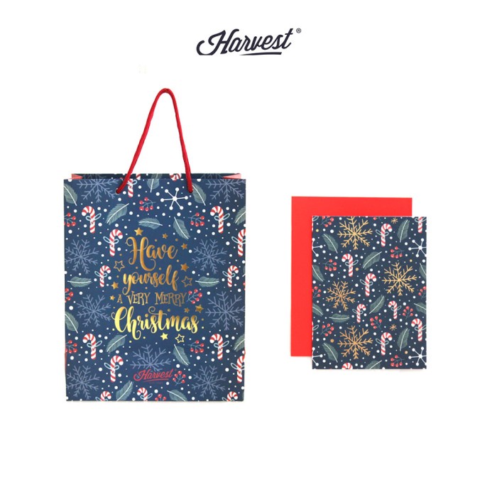 

✨ BISA COD ✨ Paket Paper Bag & Kartu Natal Harvest Wrap Kit - All I Want
