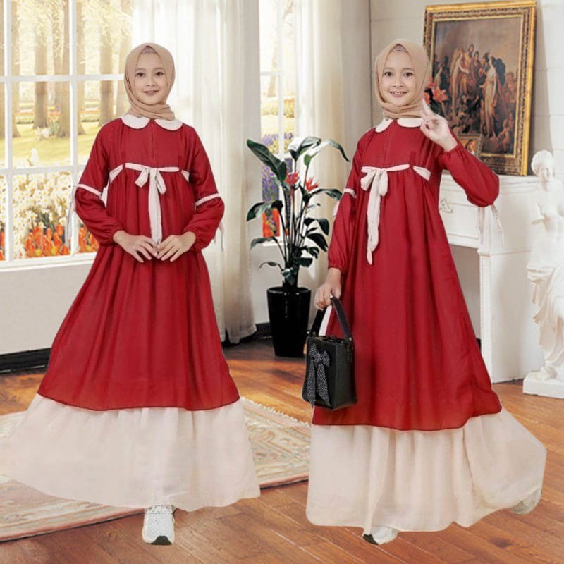 [COD] Novi Syari Kids /Gamis Anak Perempuan No Khimar Lesty Maxy Gamis Remaja Tanggung Anak Premium 
