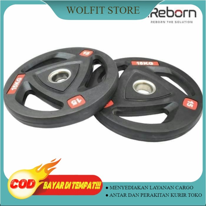 Rubber Plate 1 Set Beban Barbel Karet Merek Ireborn 15kg