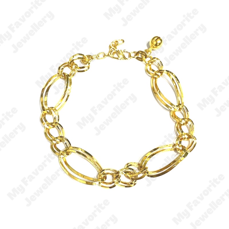 Gelang Mocca Double Emas Asli Kadar 700 dan 875
