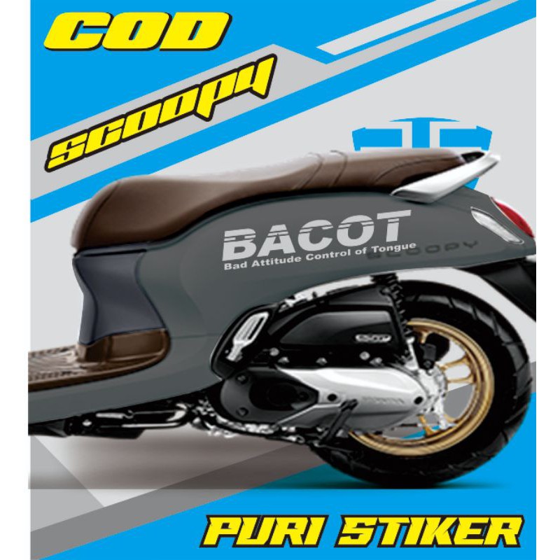 Stiker scoopy bacot Stiker Cutting motor BACOT untuk motor SCOOPY BEAT VARIO PCX NMAX vespa