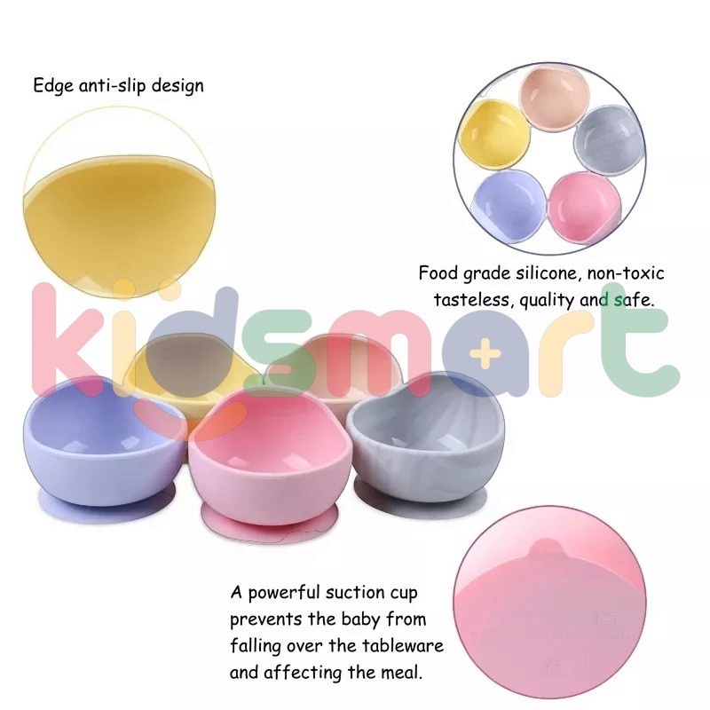 KIDSMART Suction Bowl Baby Silicon / Mangkuk Anti Tumpah Silikon