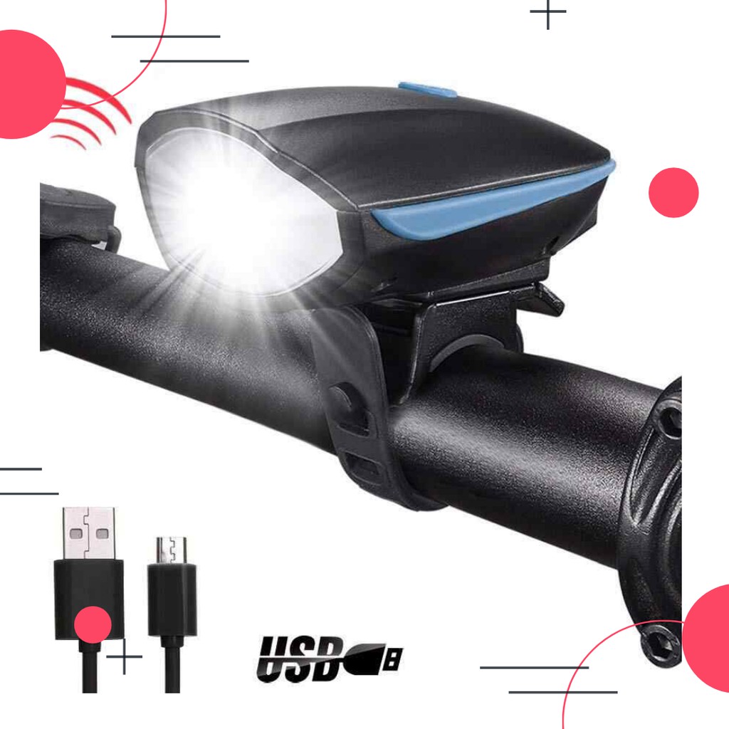 LAMPU SEPEDA / LAMPU SEPEDAH / LAMPU DEPAN SEPEDA LED / LAMPU DEPAN SEPEDA USB KLAKSON