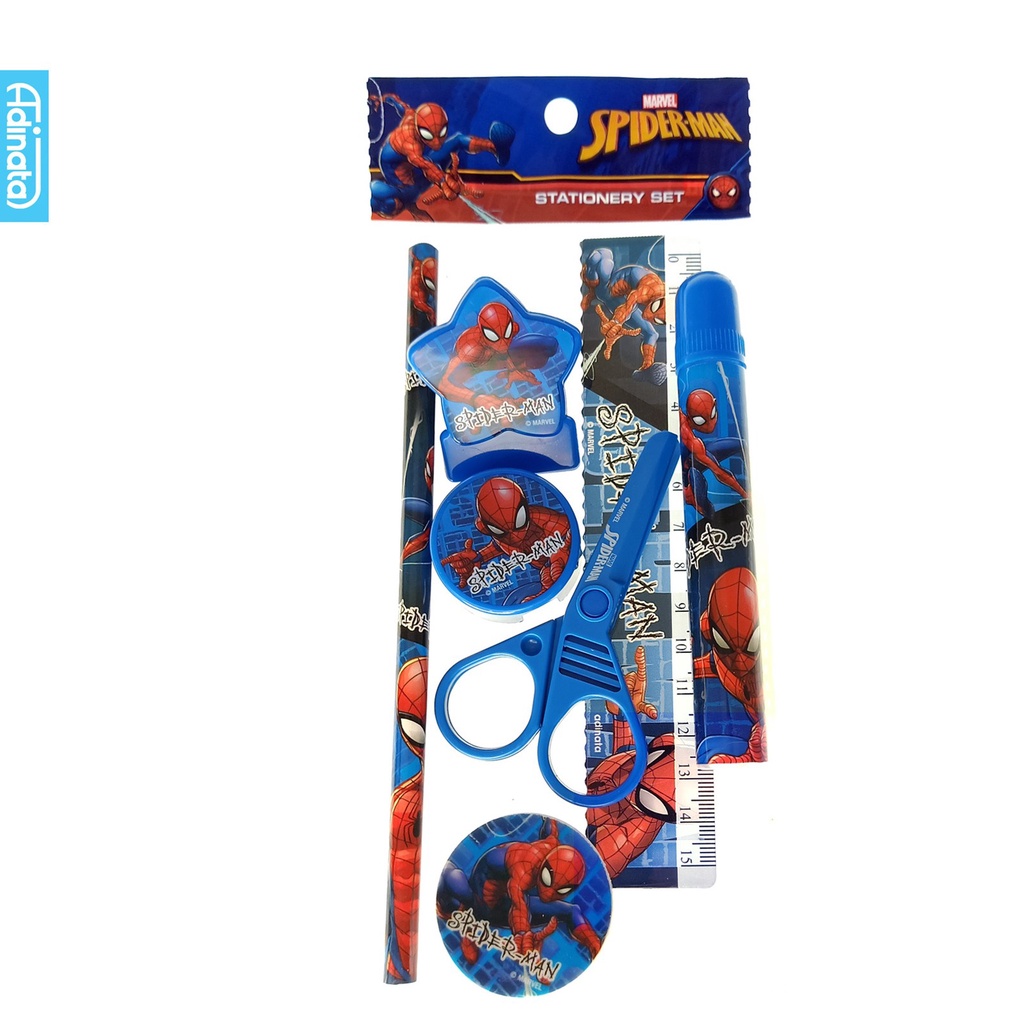 

#6765# Spiderman Stationery Set 7pcs / paket alat tulis - Adinata