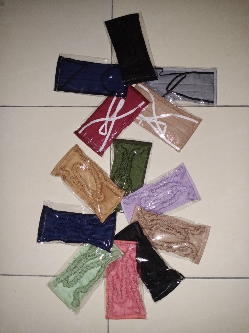 Masker Kain 2ply Bisa Isi Tisu Karet Hijabloop