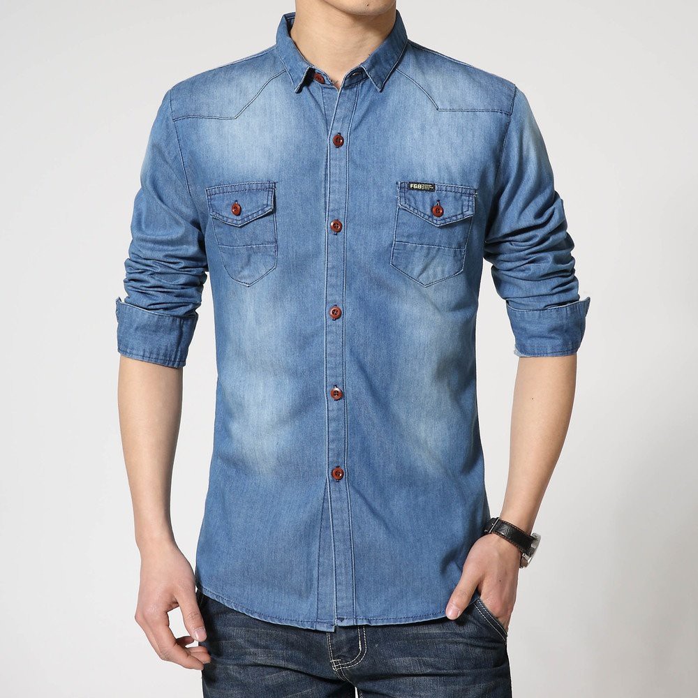 ppr MARVELO JEANS biru kemeja pria laki tangan lengan pendek polos simple elegan murah pesta hari ra