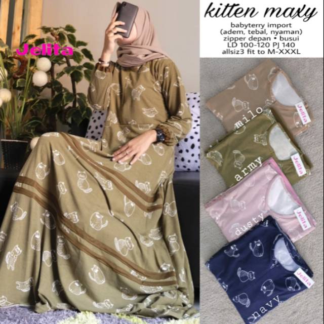 LONG DRESS KITTEN / BABYTERRY IMPORT / LD 100-120 • PJ 140 / FIT TO M-XXXL