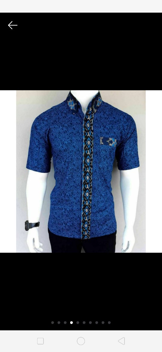 Batik Pria Lengan Pendek Batik Azmil Hrb026 Motif Keratonan Kode 002 Size M L Xl Xl Reguler