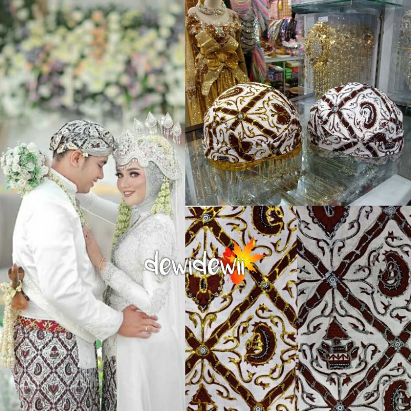 Sepasang Jarik Prodo Pengantin + Blangkon, Motif Sido luhur