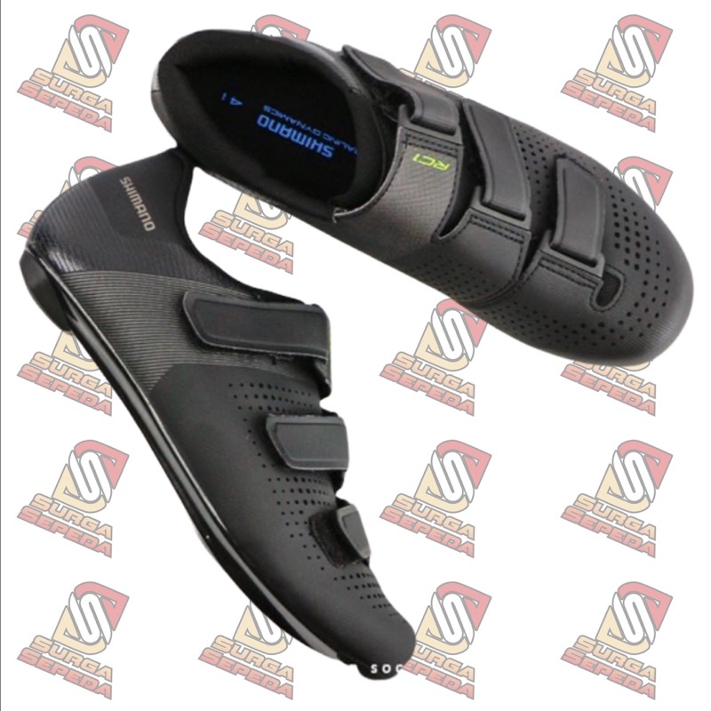 SEPATU CLEAT SHIMANO RC100 BLACK WIDE RC1 SHIMANO SHOES ROAD BIKE RC 1