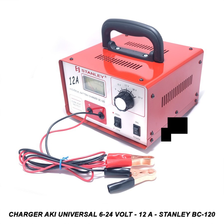 Charger Aki Universal 6-24 Volt - 12 Ampere - Stanley