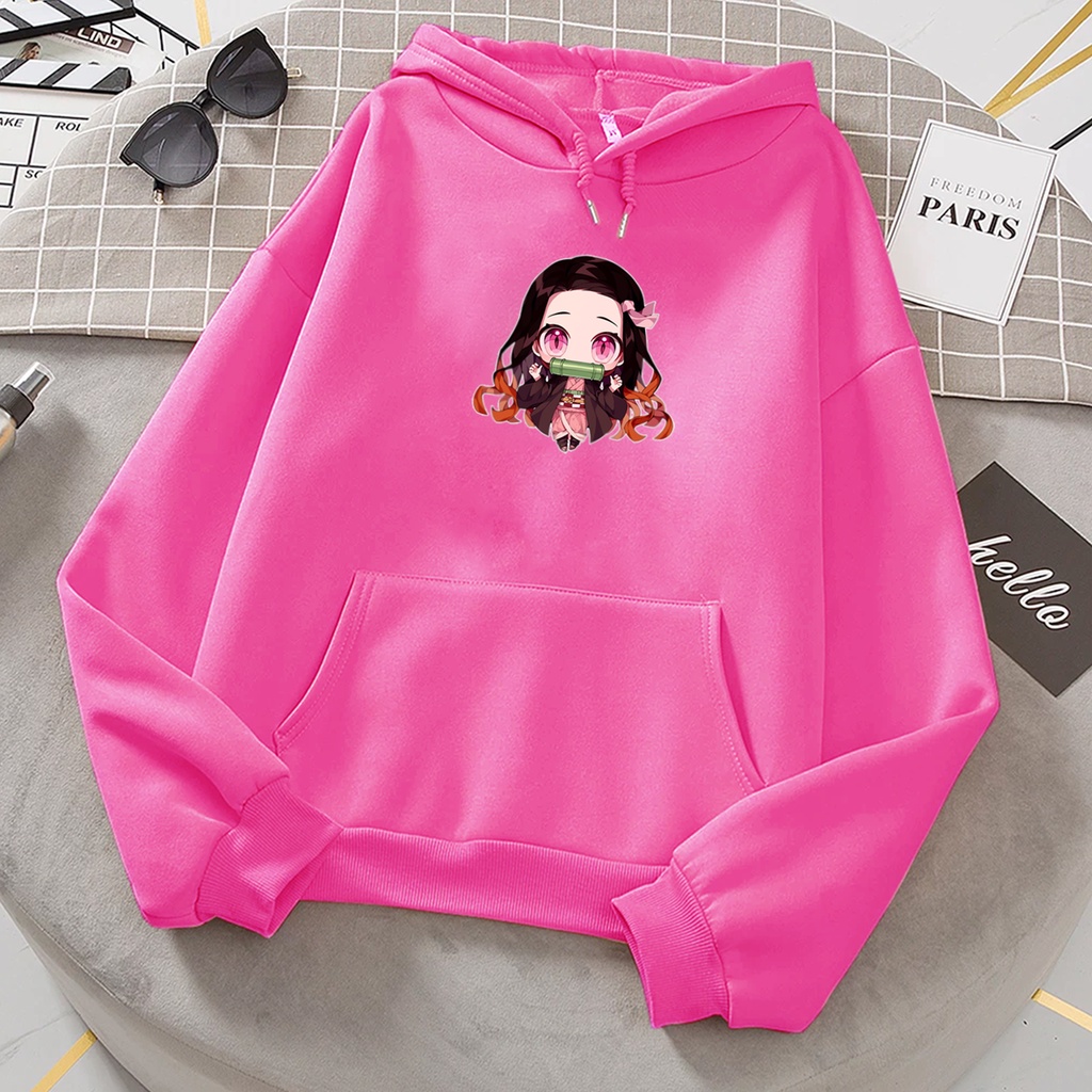 Sweater hoodie anak perempuan NEZUKO baju anak cewek cowok anime murah