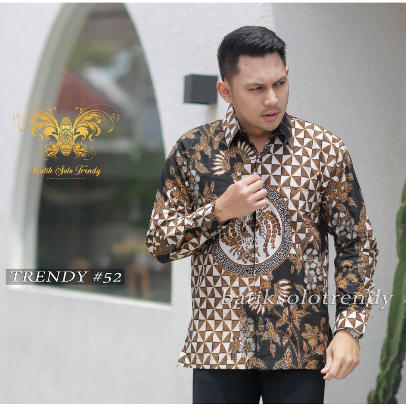 MOTIF SLOBOK PUTIH KEMEJA BATIK/BAJU BATIK PRIA PANJANG MURAH KAIN HALUS