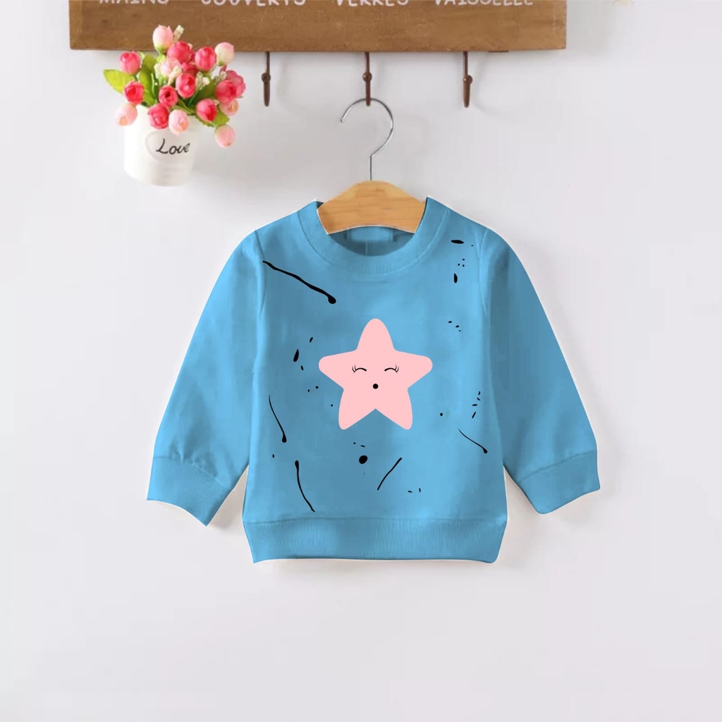 ZAHRA SWEATER ANAK COMBO MOTIF SWEET, CAT &amp; STAR