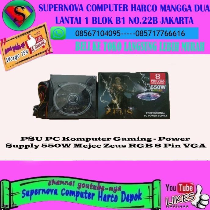 Jual PSU PC Komputer Gaming Power Supply 550W Mejec Zeus RGB 8 Pin VGA Shopee Indonesia