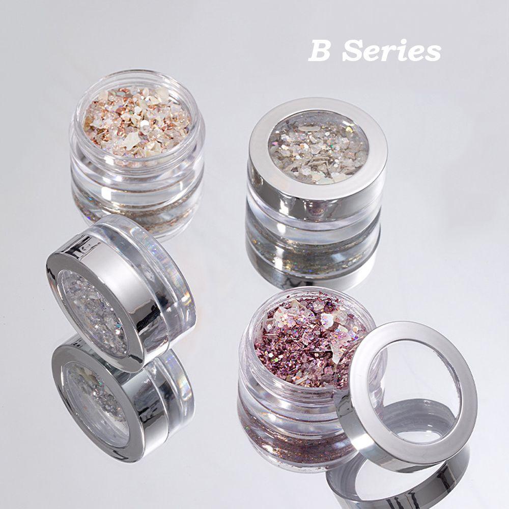 Rebuy Abalone Shell Flakes Glitter Campuran Wanita Hexagon Paillette Manicure Aksesoris Nail Art Dekorasi