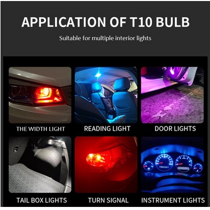 Lampu LED T10 KACA RESIN FULL 360 Senja Sein Sen Super Bright Dop w5w sepeda motor mobil plat