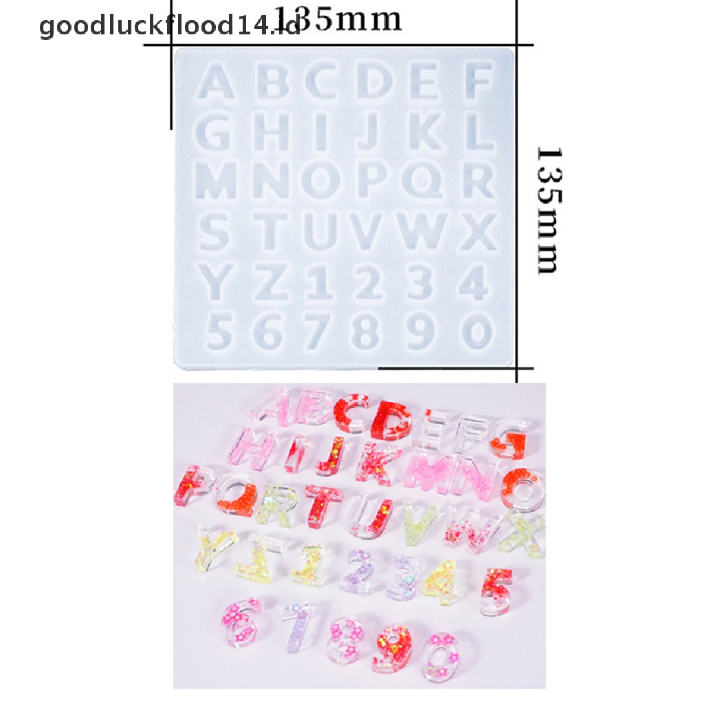 [OOID] Crystal Epoxy Resin Mold Alphabet Letter Number Pendant Casting Silicone Mould ID