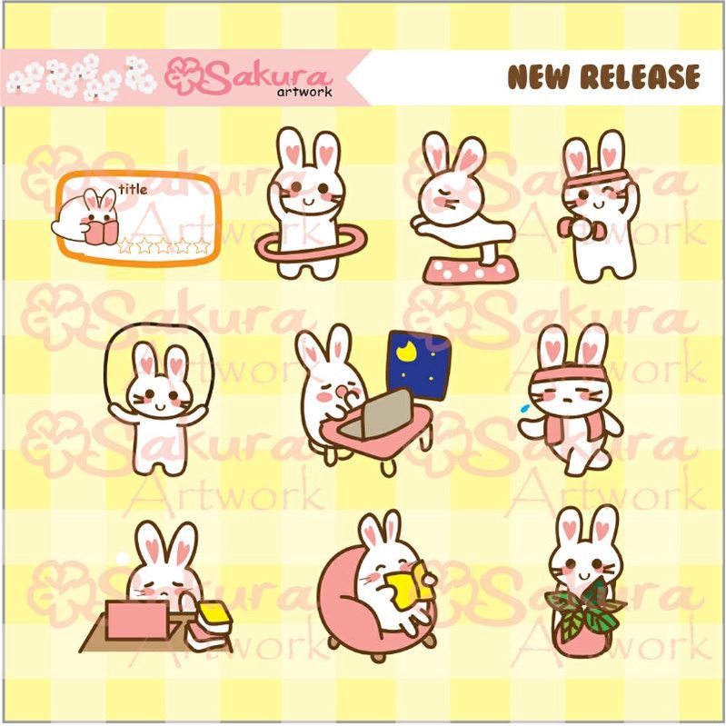 

Moonbun vol7 bujo planner sticker Sakura Artwork