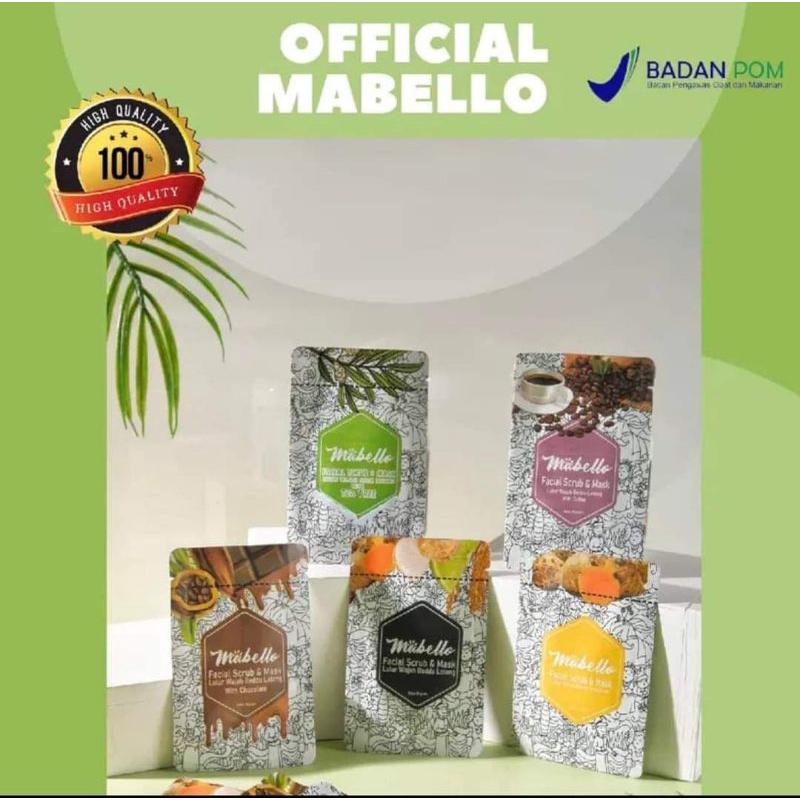 Mabello masker hitam bedda lotong mabello varian sachet  20 gram 2n1