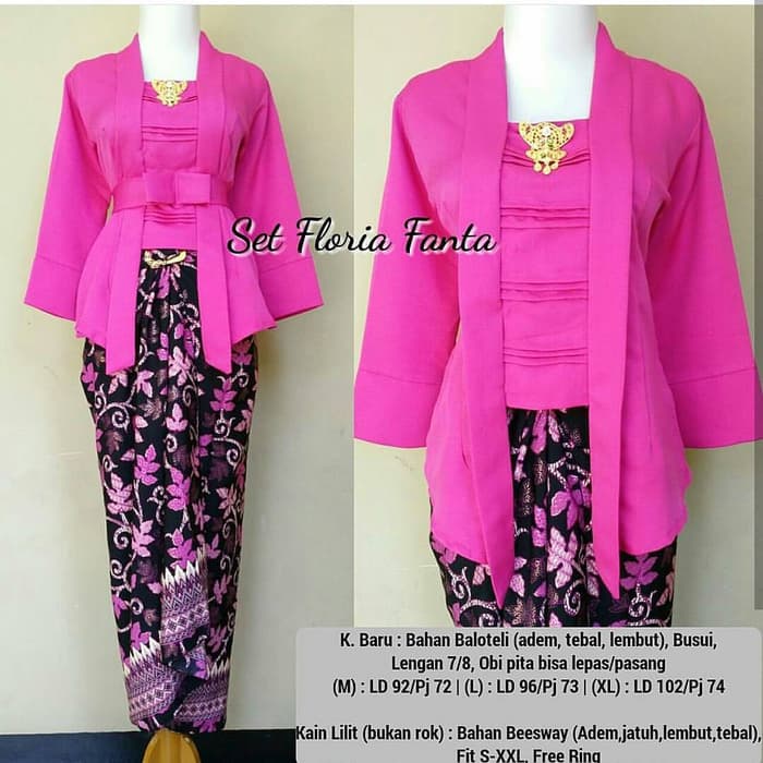 Kebaya Modern Setelan Kutu Baru Floria Peach