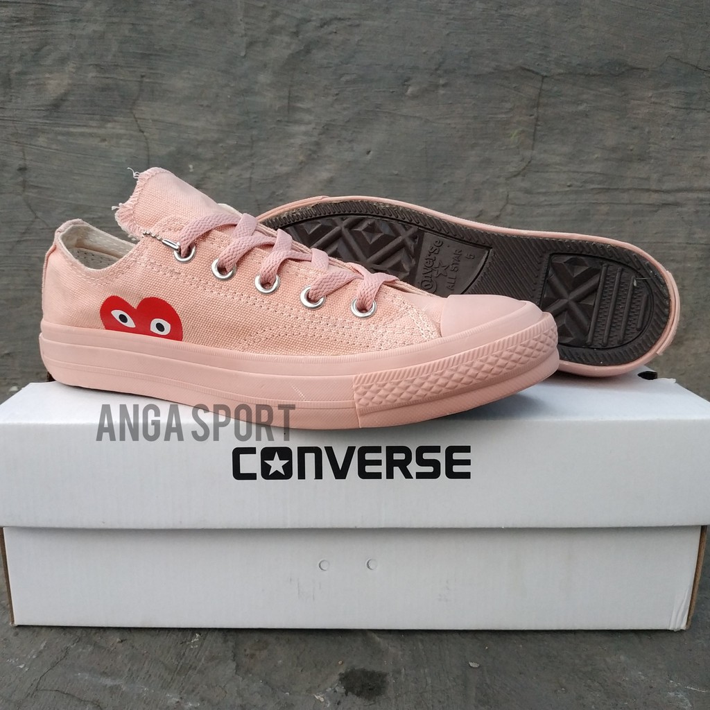 SEPATU WANITA CONVERSE X CDG PLAY ALL STAR CHUCK TAYLOR HITAM SEPATU CASUAL MADE IN VIETNAM PREMIUM