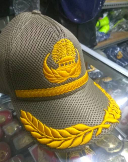 Topi korpri hitam biru kheki