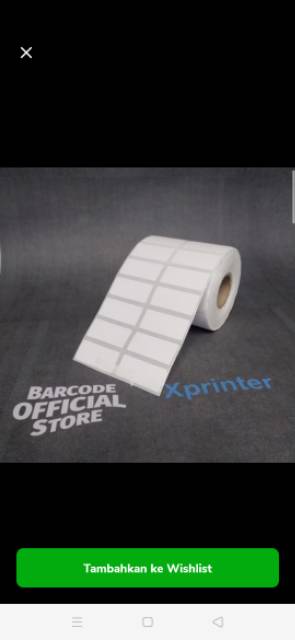 label barcode thermal XPrinter 33x15 core 1&quot; 2 line 2000 pcs