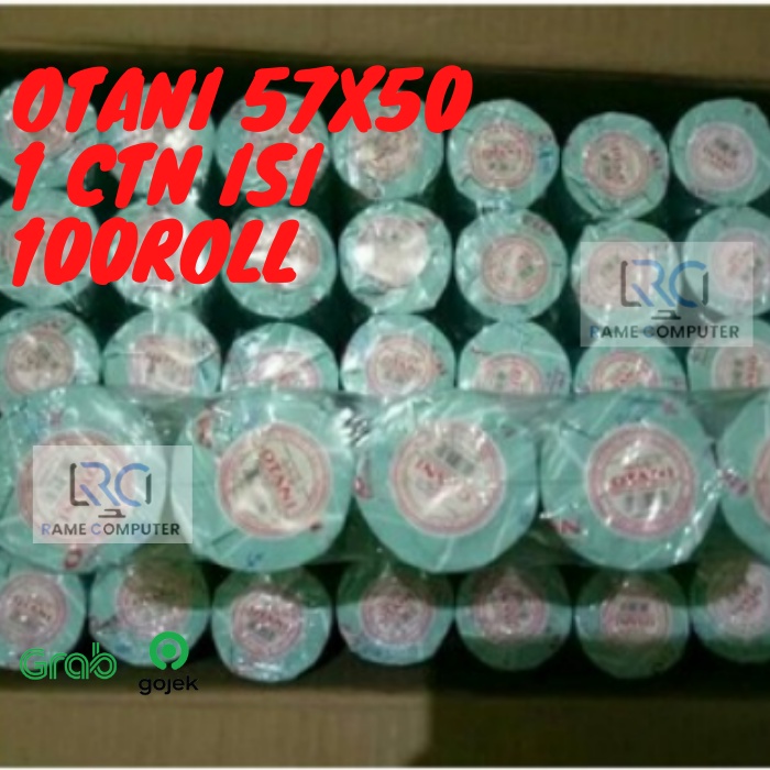 1 BOX (100ROLL) OTANI KERTAS THERMAL 57X50 KERTAS STRUK KASIR 57 X 50