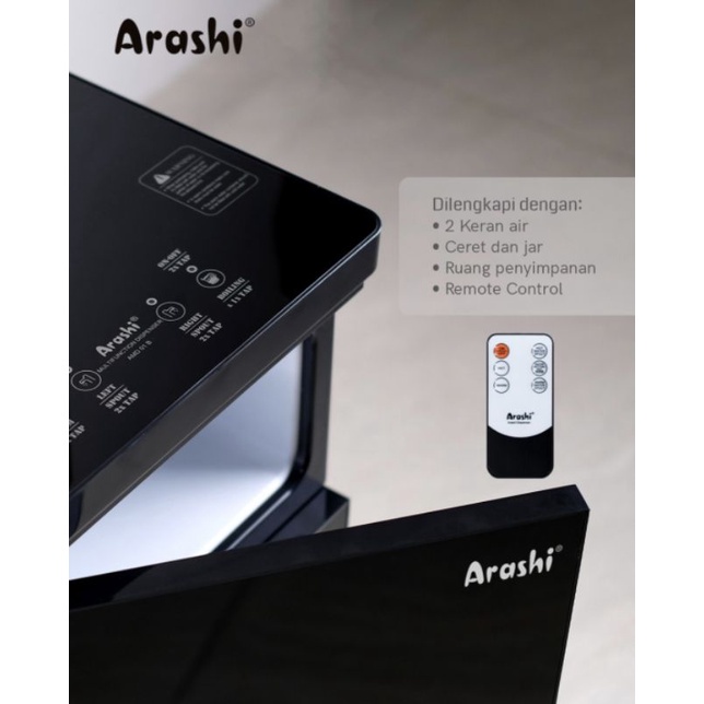 Arashi Dispenser Multi Fungsi Galon Bawah AMD 01B  + 2 Kattle & Remote-4