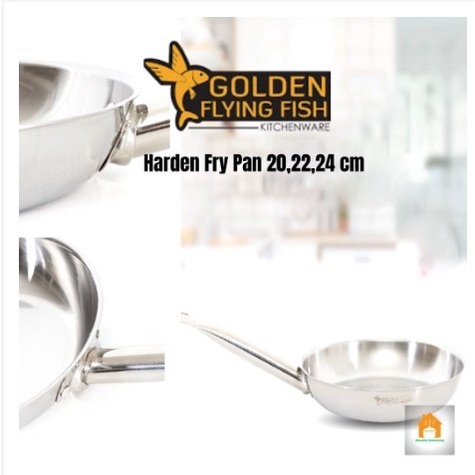 Fry Pan Harden Stainless Wajan 20cm Golden Flying Fish STFP0220