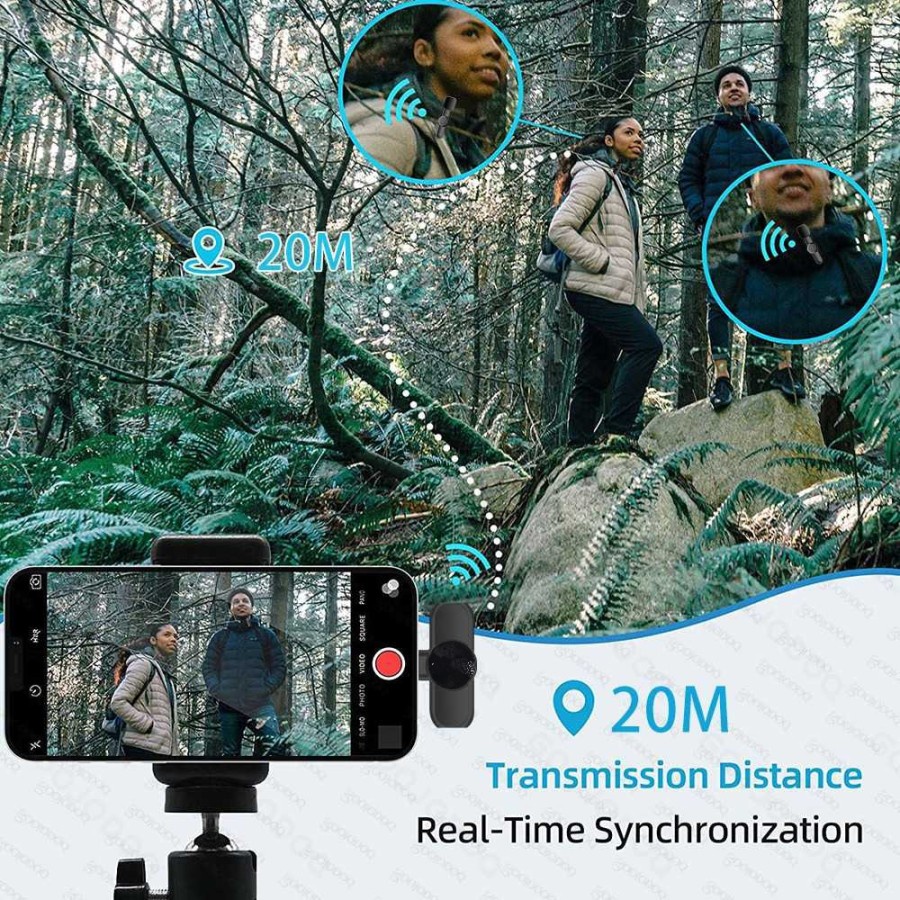 Microphone Mic Clip on Wireless Vlog Live Podcast Untuk Smartphone Android HP 2 Mic