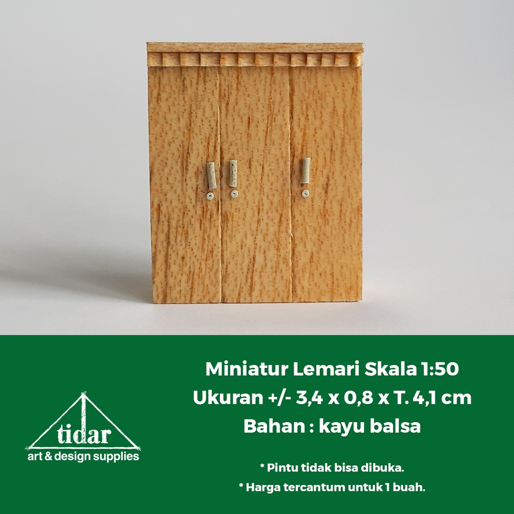 

[MR] Miniatur Maket Lemari Pakaian 3 Pintu / Lemari Kayu MH skala 1:50