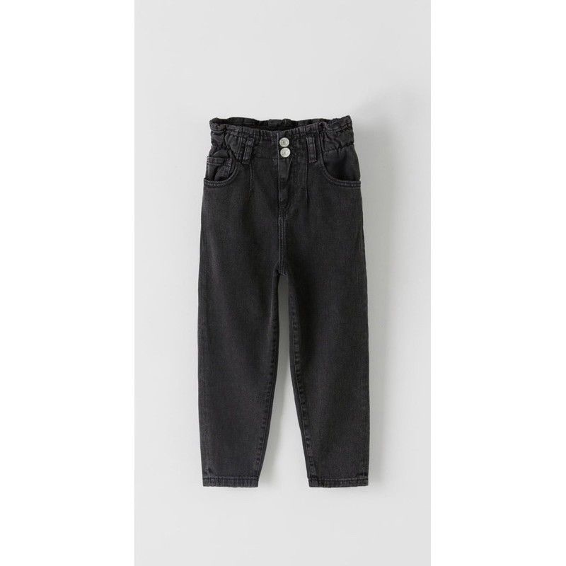PAPER BAG JEANS BLACK (GIRL) - ZARA KIDS SALE 2021