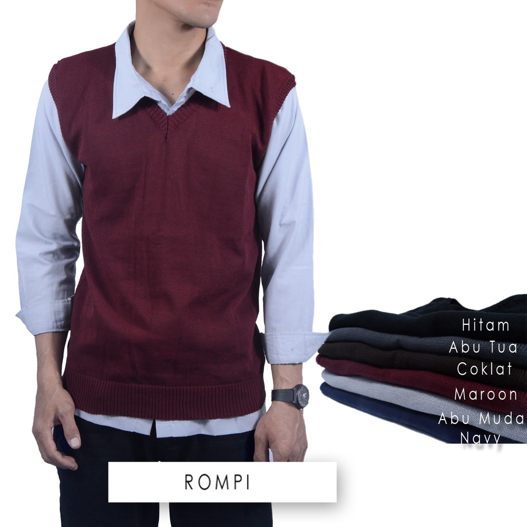 ROMPI RAJUT PRIA / BASIC ROMPI RAJUT / TOP VEST PRIA /  ATASAN RAJUT PRIA / ROMPI BEST RAJUT PRIA