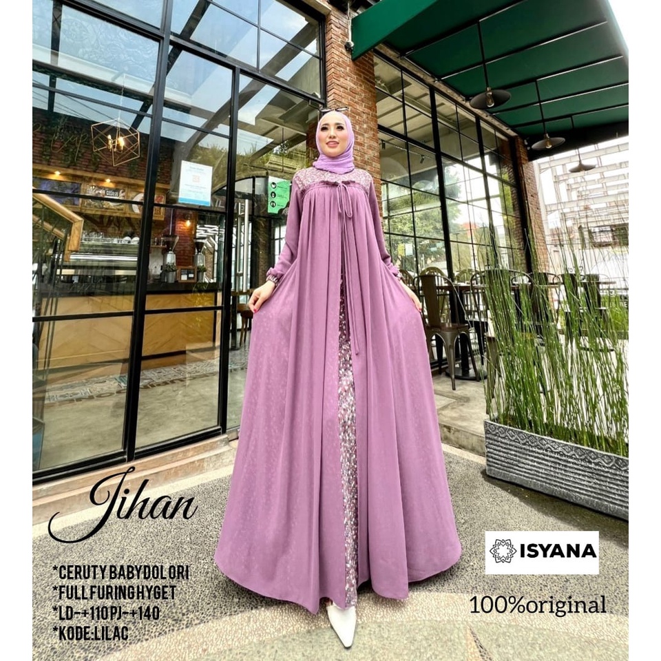 jihan maxy gamis pakaian baju syari long dress dres maxi panjang adem motif jumbo ld 110 xxl bigsize