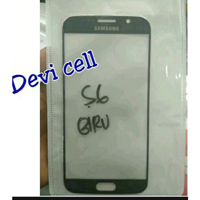 KACA LCD / KACA DEPAN OUTER GLASS SAMSUNG S6 FLAT G920 G920F ORIGINAL BIRU